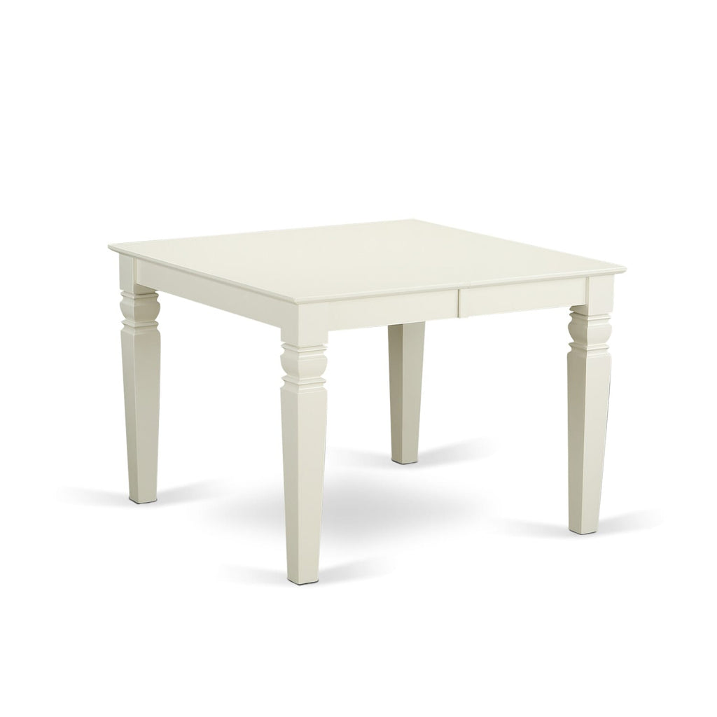 WEDA6S-F3O-8 6-Piece Dining Ensemble with Rectangular Table, Butterfly Leaf, Chairs & Bench, Linen White