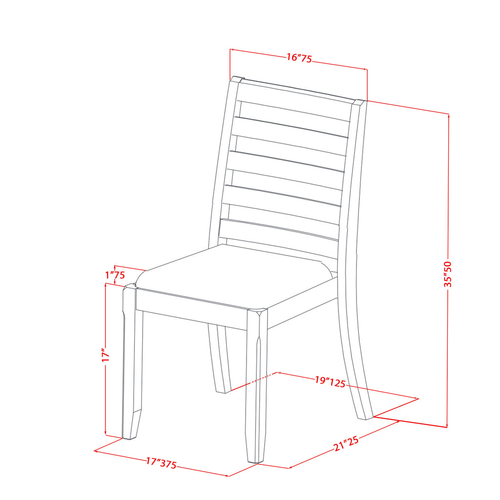 X02X1-DUZ-V4 5-Piece Modern Dining Set with Black Table, 2 Benches, and Fabric Chairs in Wire Brush Finish