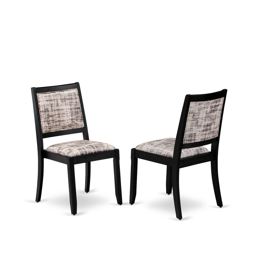 5-Piece Dining Collection X676X7VGP-2 Distressed Jacobean Table with Chic Faux Leather Chairs