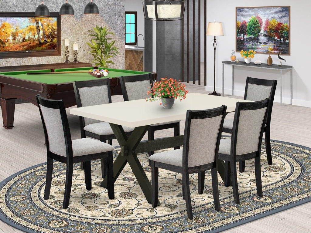 X626M16HA-G Stylish 7-Piece Set with Rectangular Table and Elegant Chairs in Multi-Color Ensemble