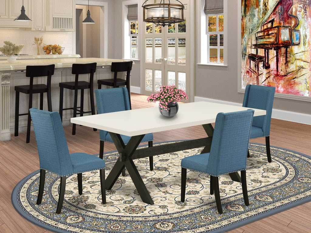 Dining Set X627F6O1E-I Five-Piece Collection with Rectangle Topped Table and Upholstered Seating for Four