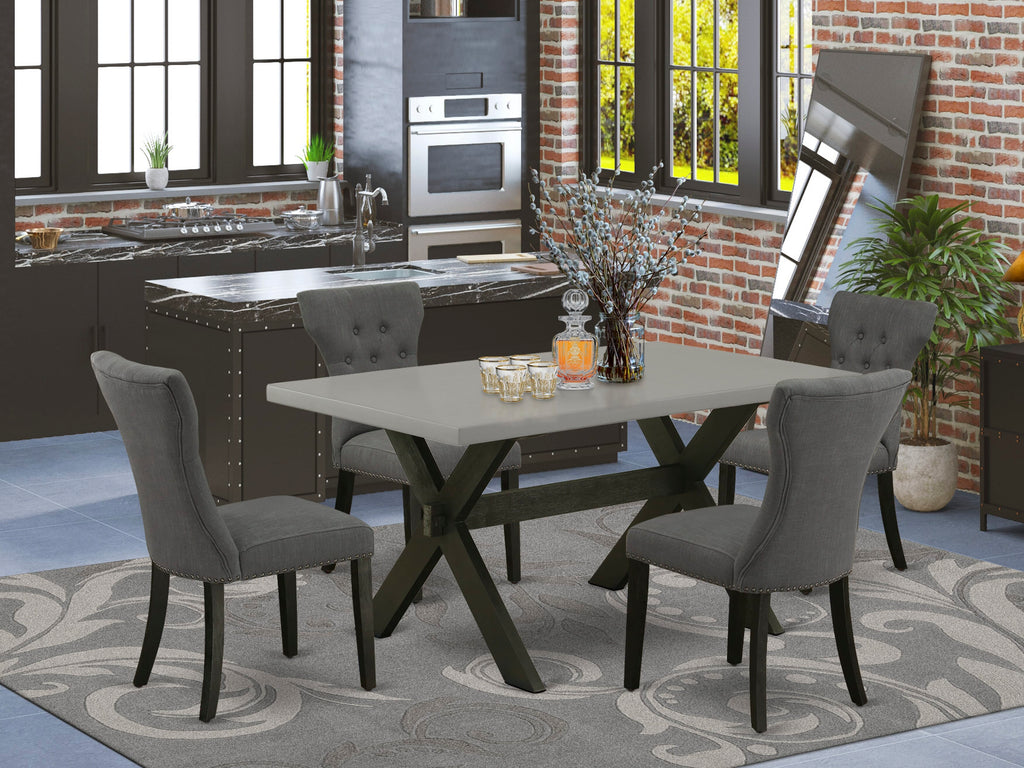 5-Piece Dining Set X696GNIKS-H Rectangle Table & 4 Gotham Parsons Chairs, Multi-Color 36x60