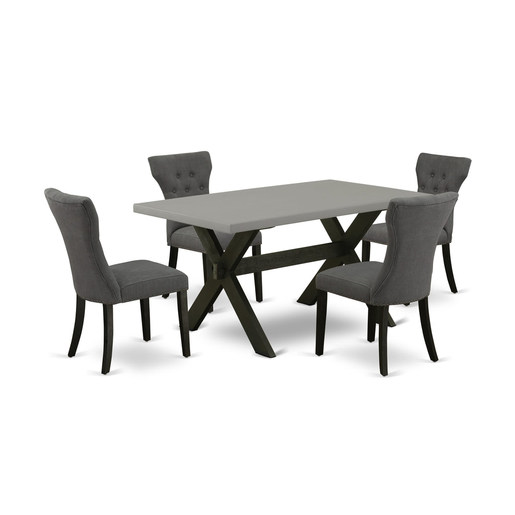 5-Piece Dining Set X696GNIKS-H Rectangle Table & 4 Gotham Parsons Chairs, Multi-Color 36x60