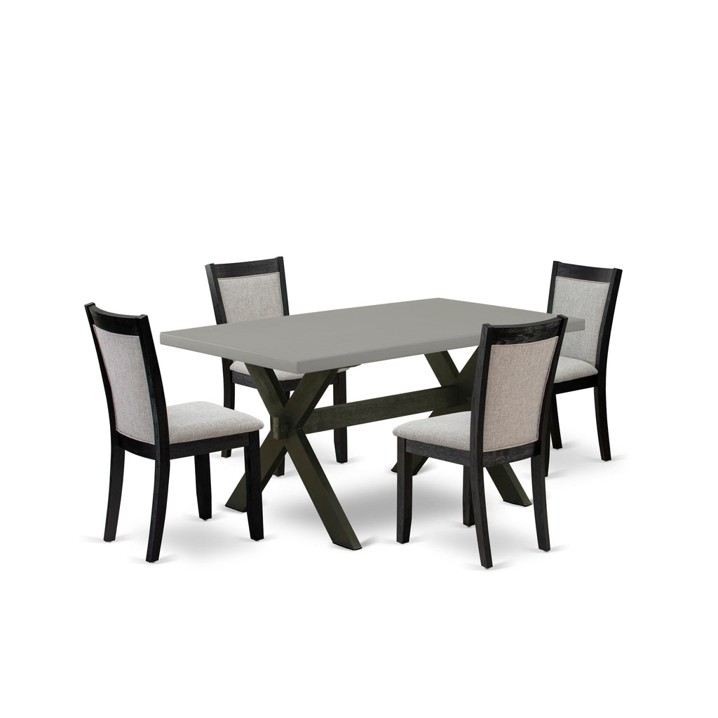 Rustic Farmhouse Dining Ensemble X696MHPZ5-I with Rectangle Table & 4 Shitake Chairs