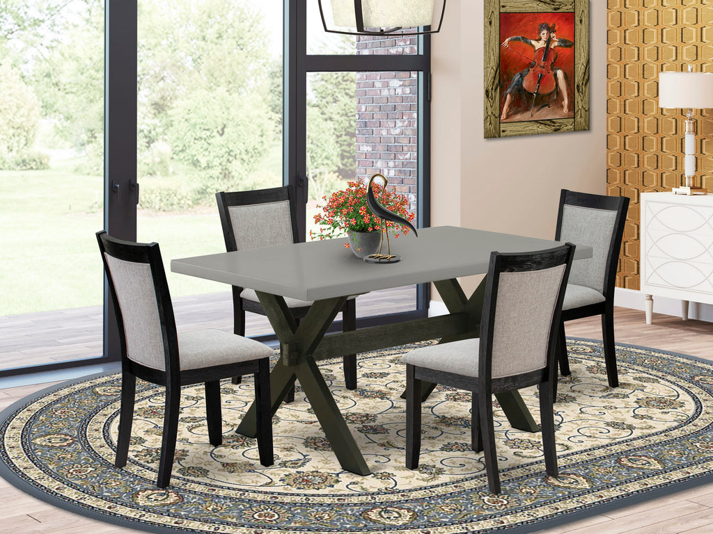 Rustic Farmhouse Dining Ensemble X696MHPZ5-I with Rectangle Table & 4 Shitake Chairs