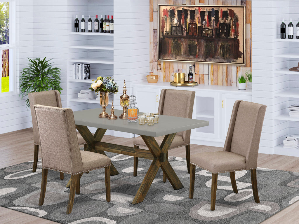 X796F7RM5-3 Elegant Rectangular Table Set with Parsons Chairs for Dining, Multi-Look, 36x60