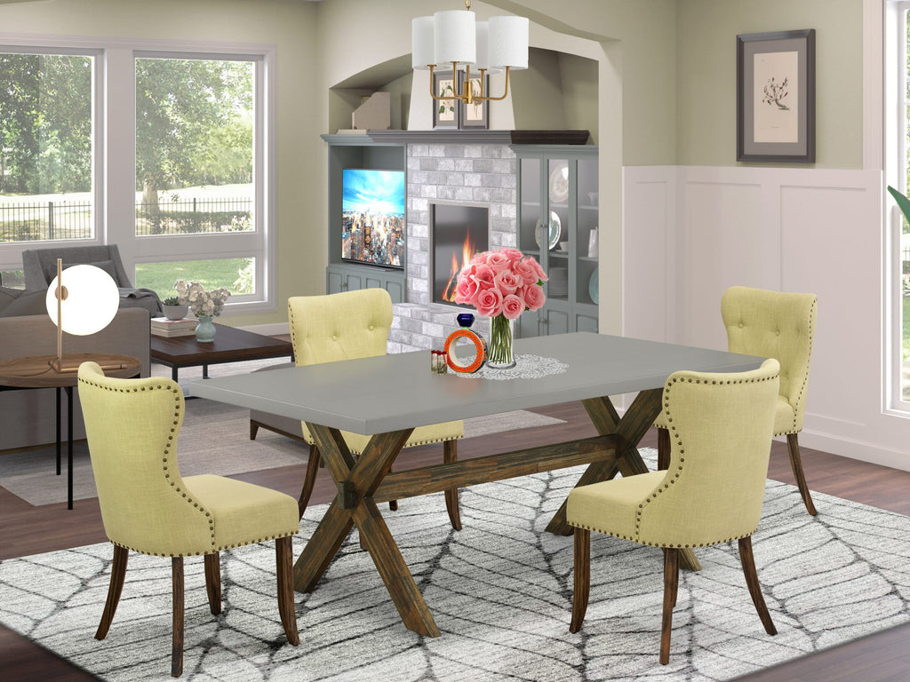 X797STTS0-T 5-Piece Dining Ensemble for Four Rectangular Table & Limelight Upholstered Chairs Set
