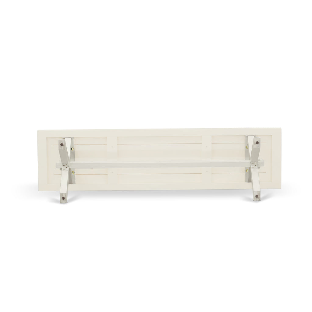 X026L41I0-K Kitchen Dining Ensemble with Rectangle Table, X-Legs, 4 Shitake Linen Parsons & Bench, 6-Piece Set