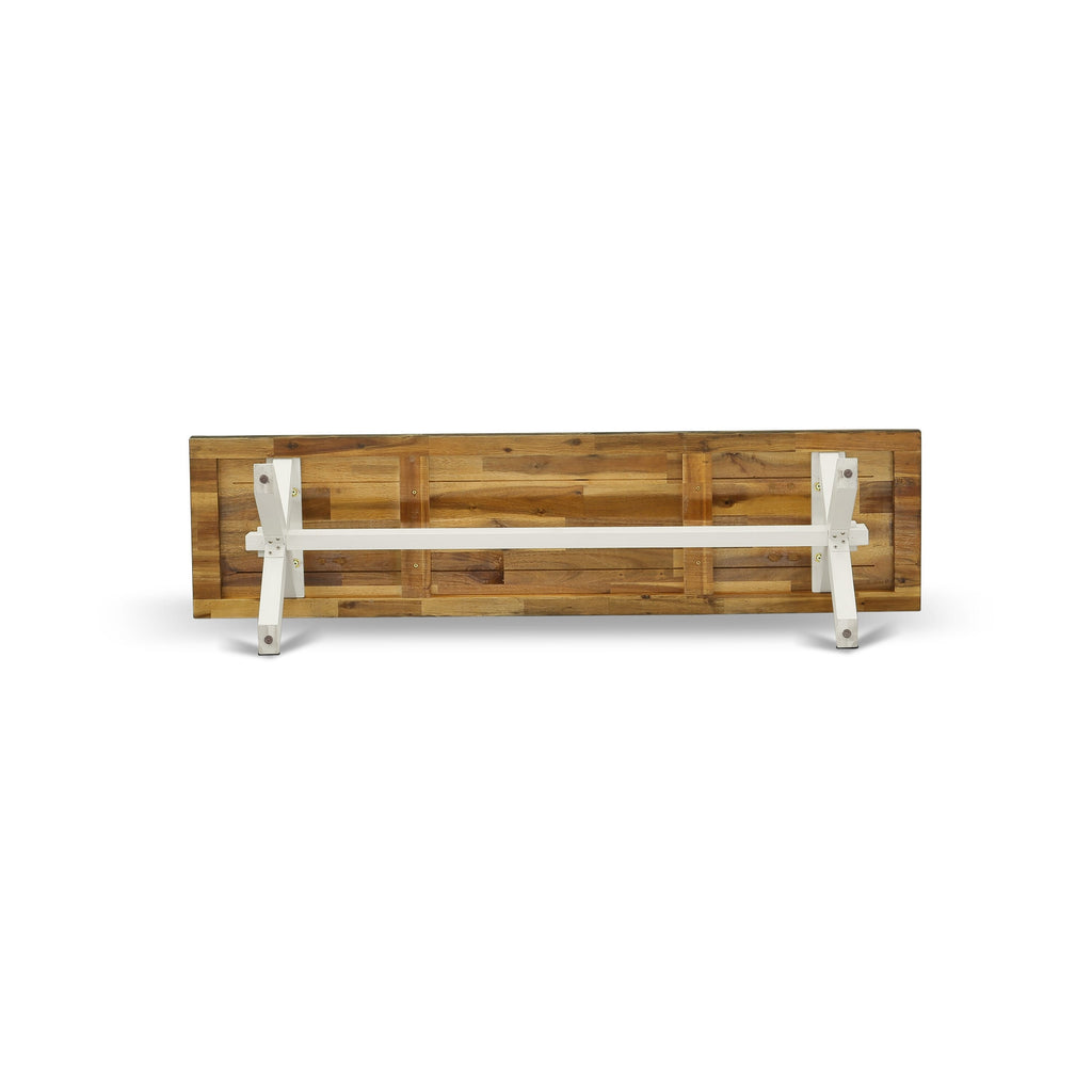 X076EVWN5-F Versatile Dining Room Ensemble with Rectangle Table, Plush Parson Seating & Bench, Multi-Tone Finish