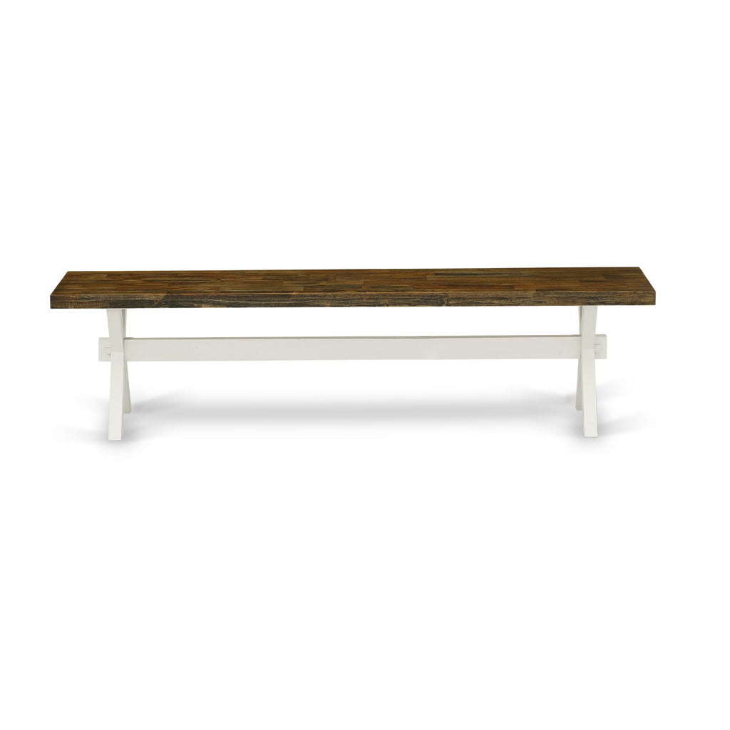XBH6Y Stylish X-Patterned Seating Bench with Rich Wood Top, 72 x 15 x 18 Dimensions, Colorful Finish