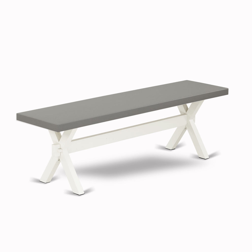 XB37B X-Style Modern Dining Bench with Wooden Seat - 60x15x18 Multi-Color Design