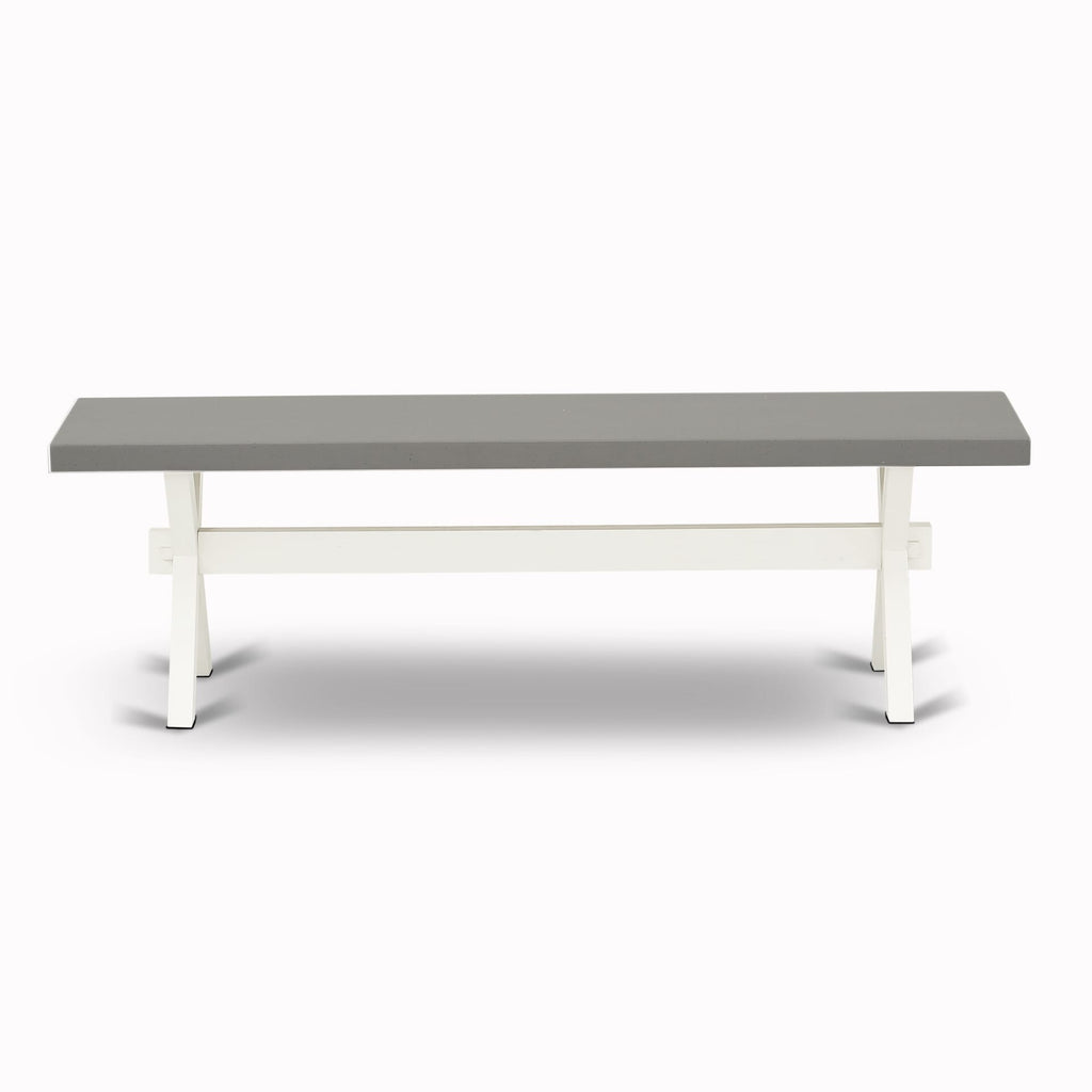 XB37B X-Style Modern Dining Bench with Wooden Seat - 60x15x18 Multi-Color Design