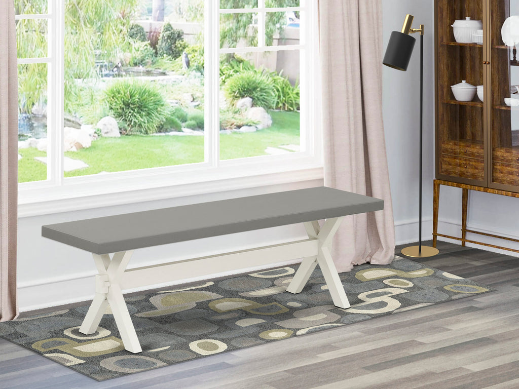 XB37B X-Style Modern Dining Bench with Wooden Seat - 60x15x18 Multi-Color Design