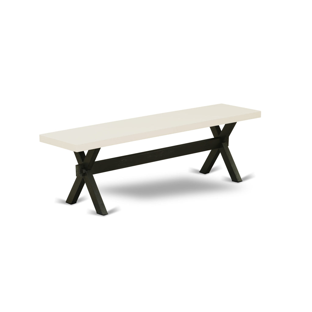 XBSEZ Sleek Wood Dining Bench with X-Design and Multi-Tone Finish, 60 W