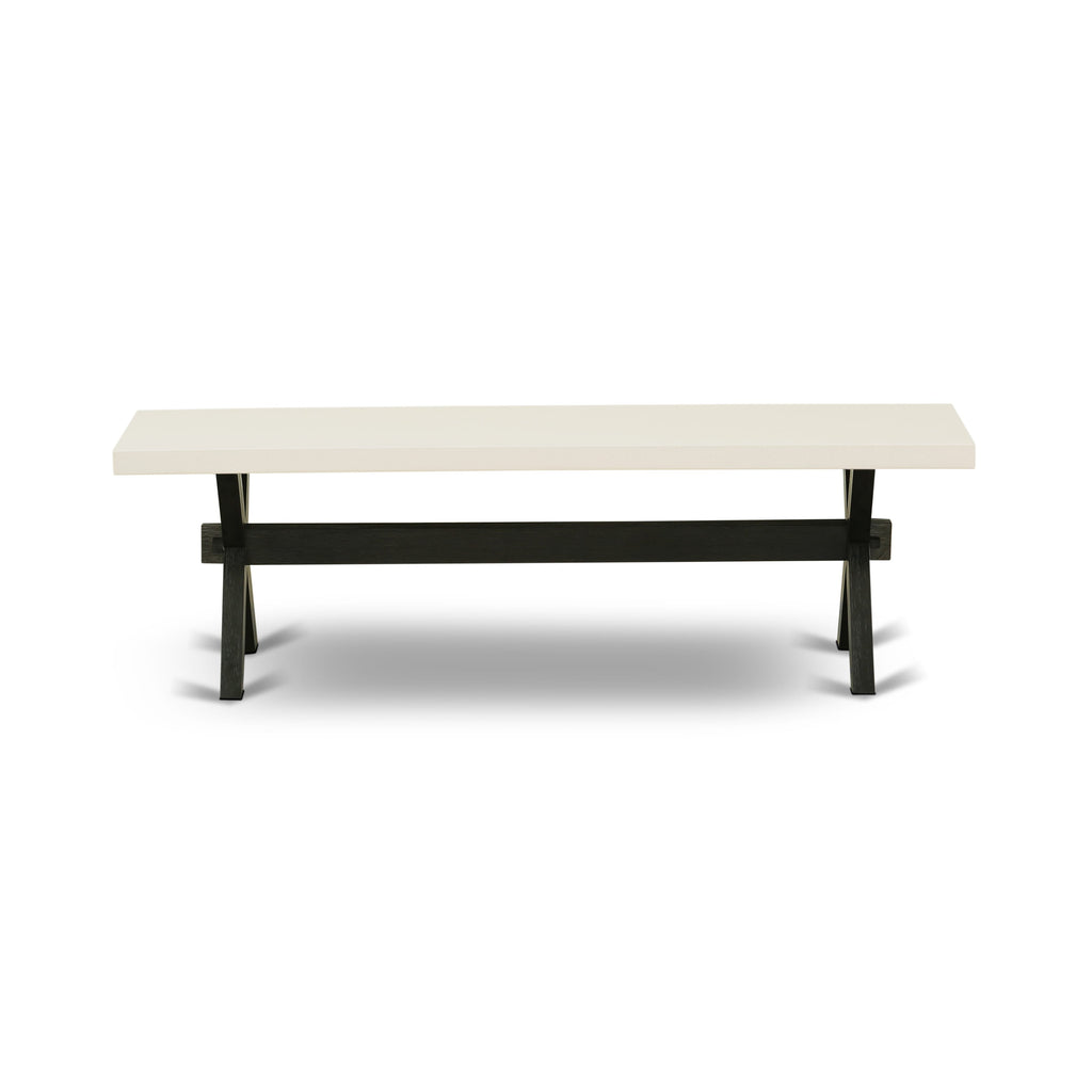 XBSEZ Sleek Wood Dining Bench with X-Design and Multi-Tone Finish, 60 W