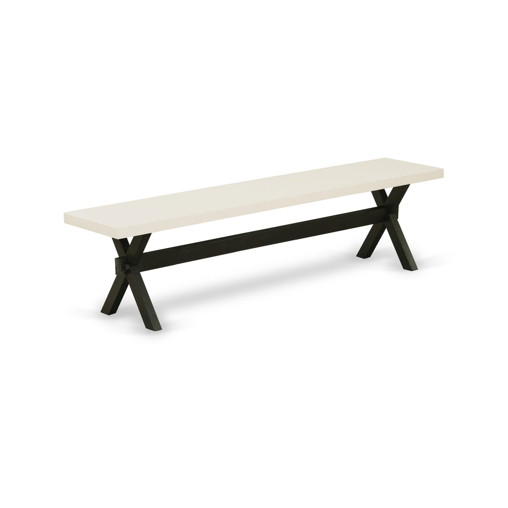 XBFKR Stylish X-Pattern Dining Bench with Sleek Wooden Seat - 72x15x18 Multi Shades