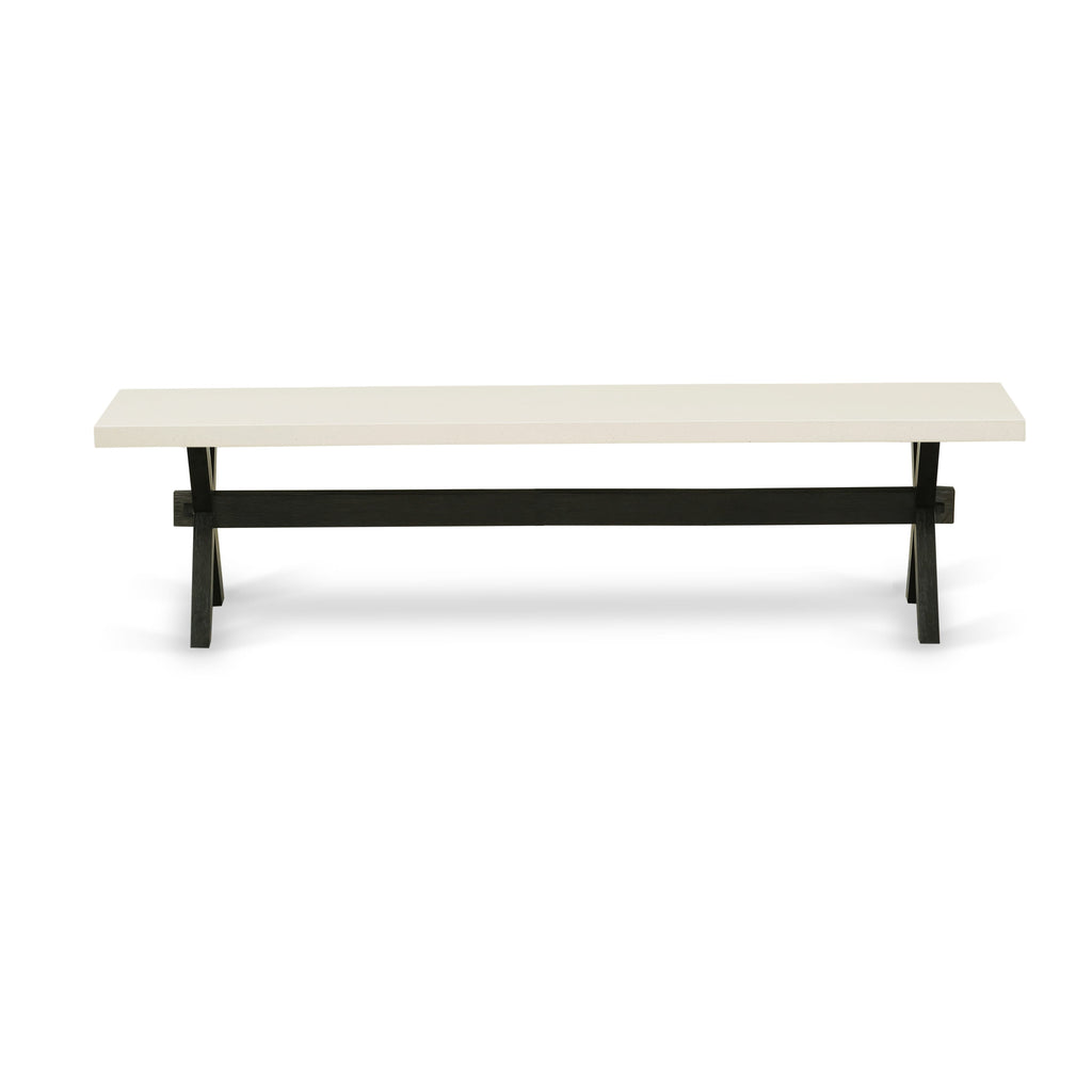 XBFKR Stylish X-Pattern Dining Bench with Sleek Wooden Seat - 72x15x18 Multi Shades