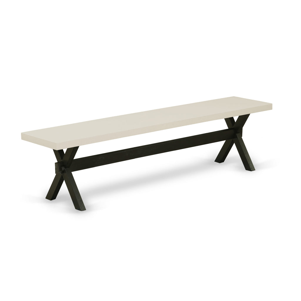 X627LJ7WX-O 6-Piece Dining Ensemble Featuring X-Leg Table, 4 Chairs, and Bench in Multi-Hued Sable Linen