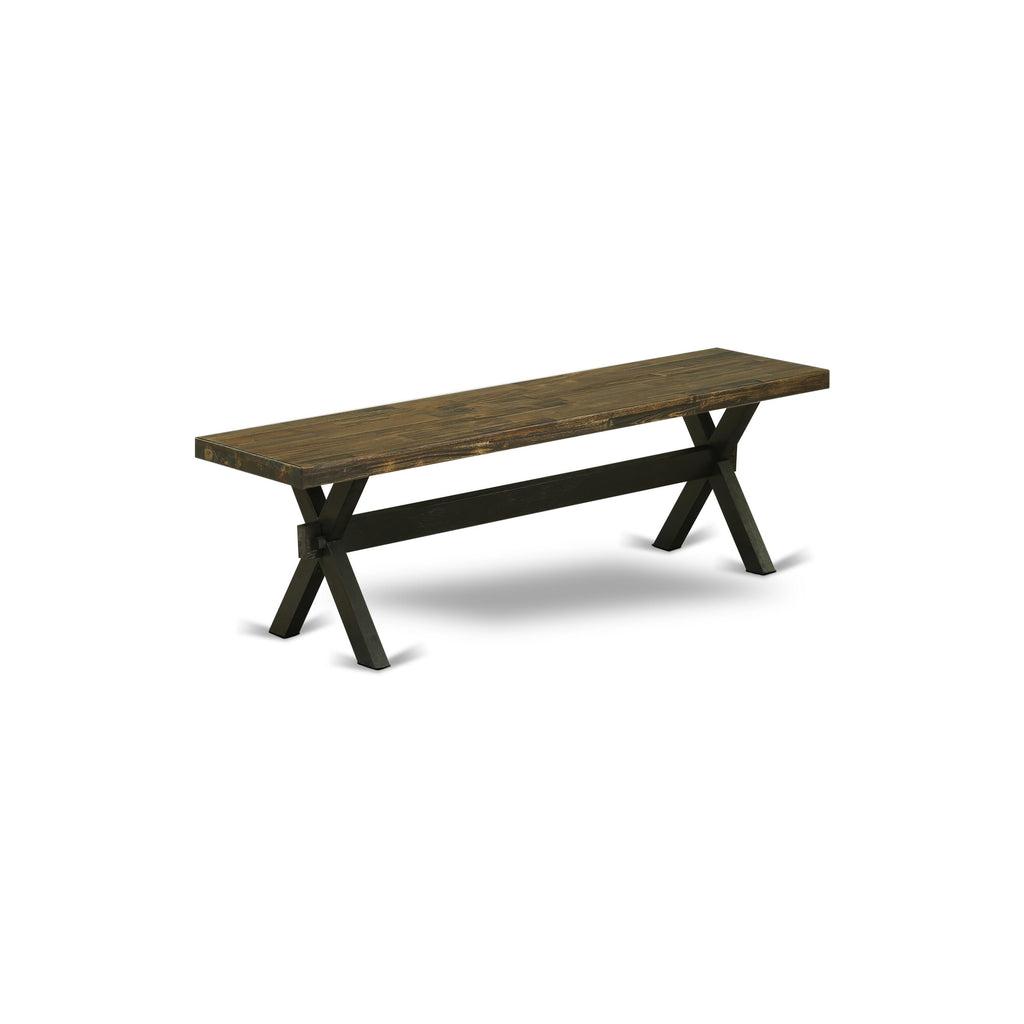 XBOZ4 Dining Room Bench with X-Style Design and Vibrant Seat, 60x15x18 Inch, Multi-Color Charm