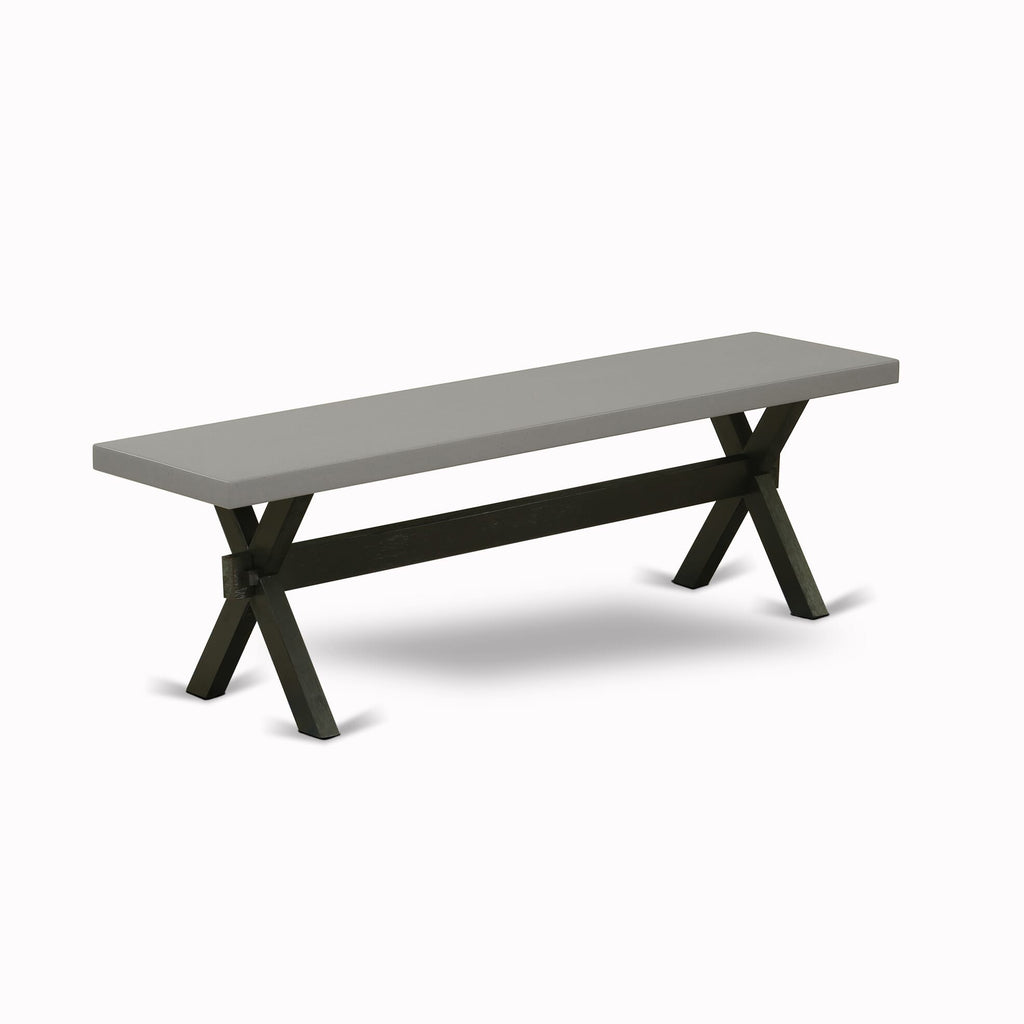 X696AFXN3-Z 6-Piece Dining Ensemble Rectangular Table & X-Leg Design, 4 Linen Chairs & Bench, 36x60, Multi-Color