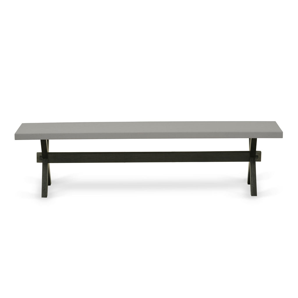 X697AU8HQ-C 6 Piece Dining Set Featuring Rectangular Table with X-Legs, Shitake Fabric Chairs & Bench