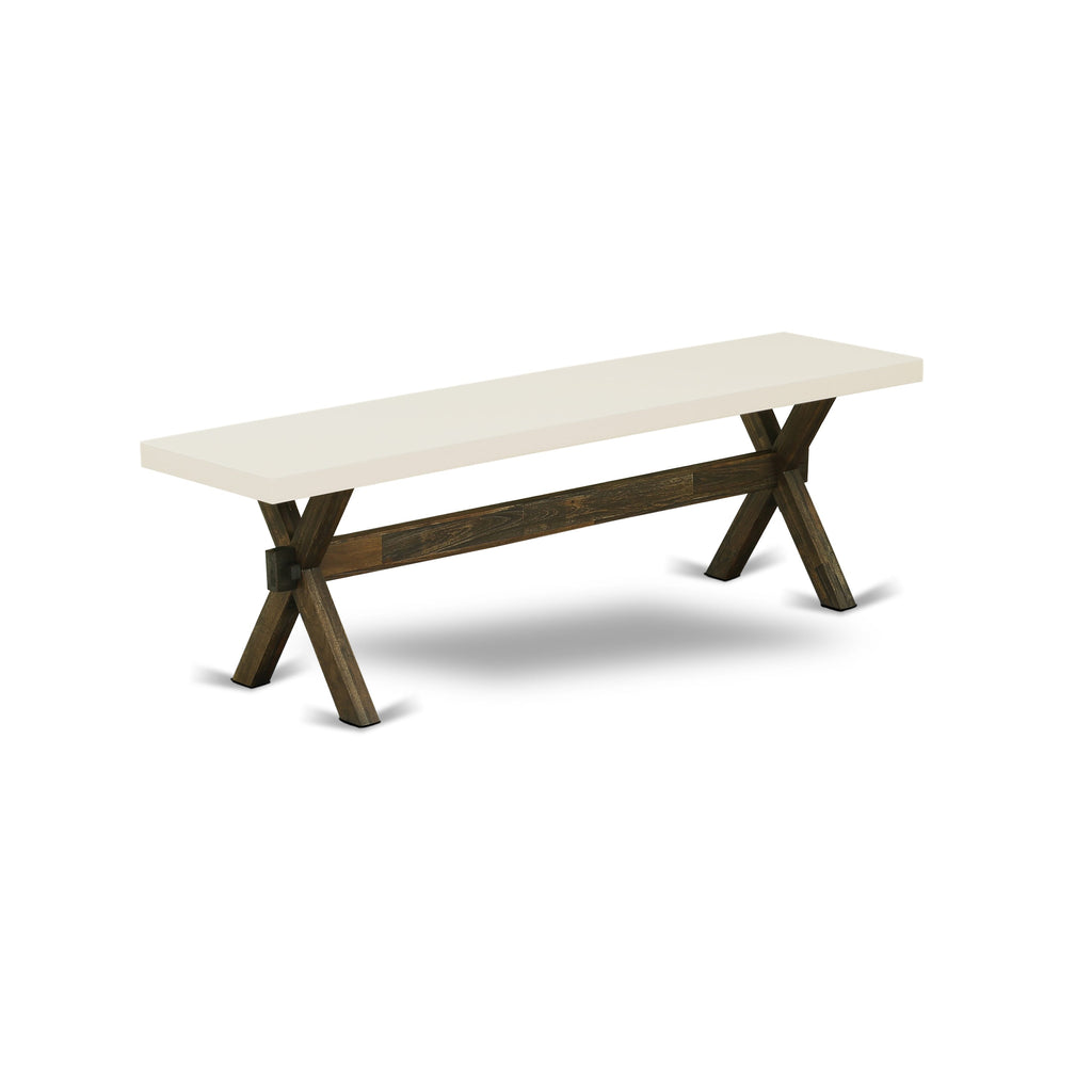 X726SPKBO-9 Modern 6-Piece Dining Assembly, Rectangle Table, 4 Limelight Linen Chairs & Bench, 36x60