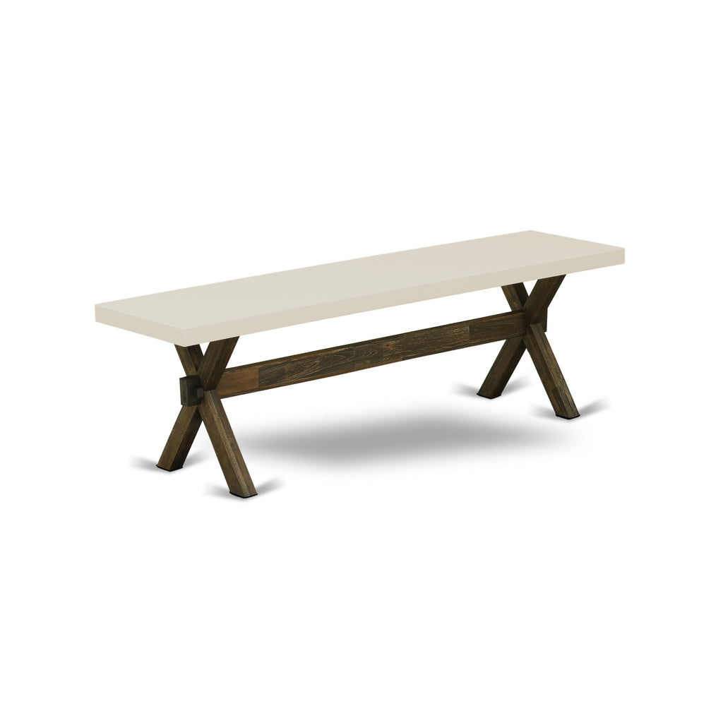 X726SPKBO-9 Modern 6-Piece Dining Assembly, Rectangle Table, 4 Limelight Linen Chairs & Bench, 36x60