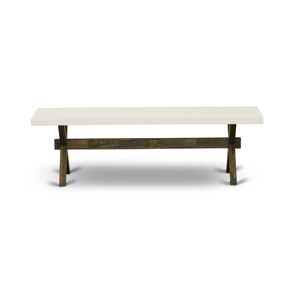 X726SPKBO-9 Modern 6-Piece Dining Assembly, Rectangle Table, 4 Limelight Linen Chairs & Bench, 36x60