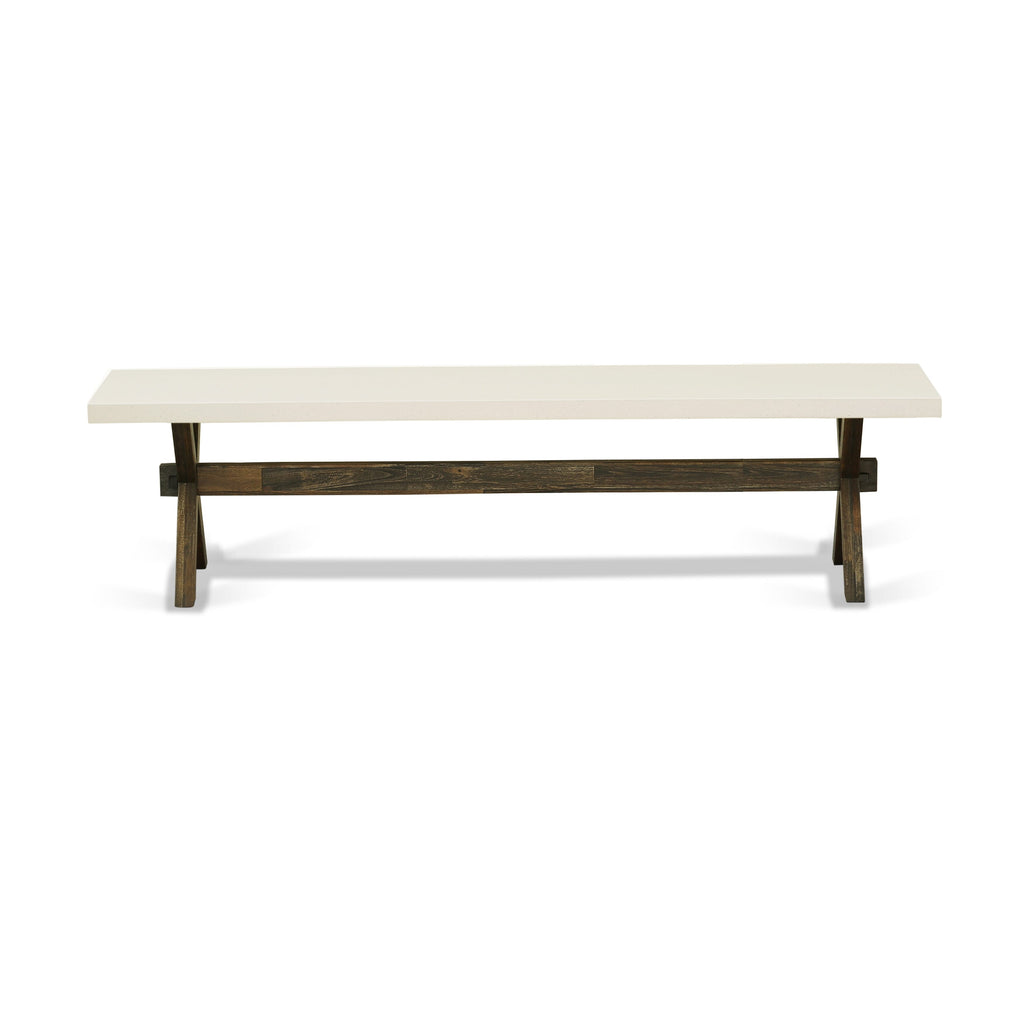 XBLX2 Modern Dining Bench with X-Style Design, 72x15x18 Inch Solid Wood Seat, Multi-Color Finish