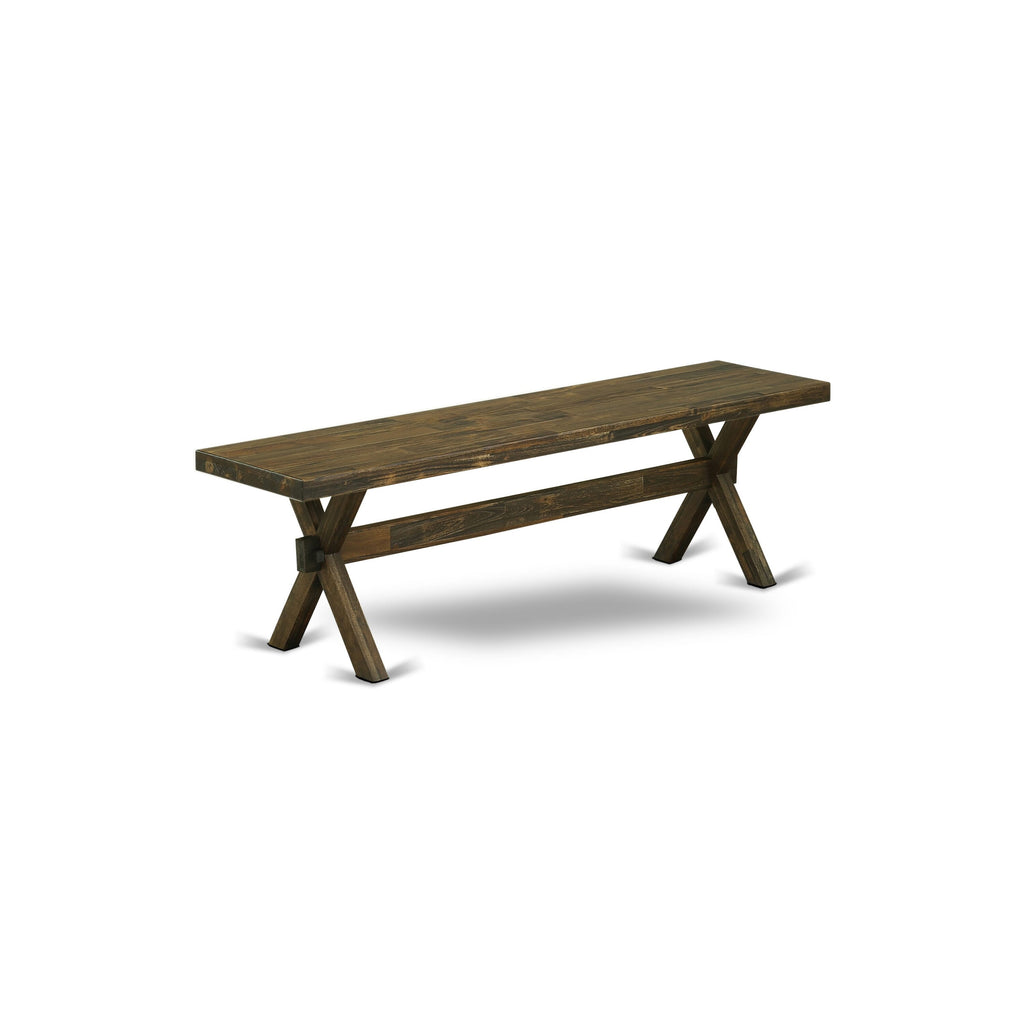 XB9P5 Modern X-Style Dining Room Bench, 60x15x18 Inches, Multi-Color Seating Solution