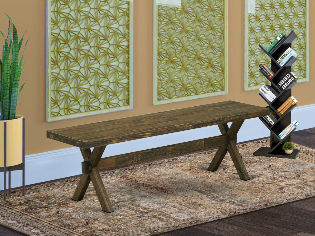 XB9P5 Modern X-Style Dining Room Bench, 60x15x18 Inches, Multi-Color Seating Solution
