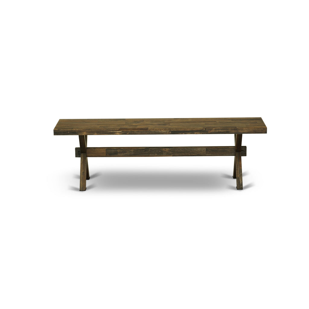 XB9P5 Modern X-Style Dining Room Bench, 60x15x18 Inches, Multi-Color Seating Solution