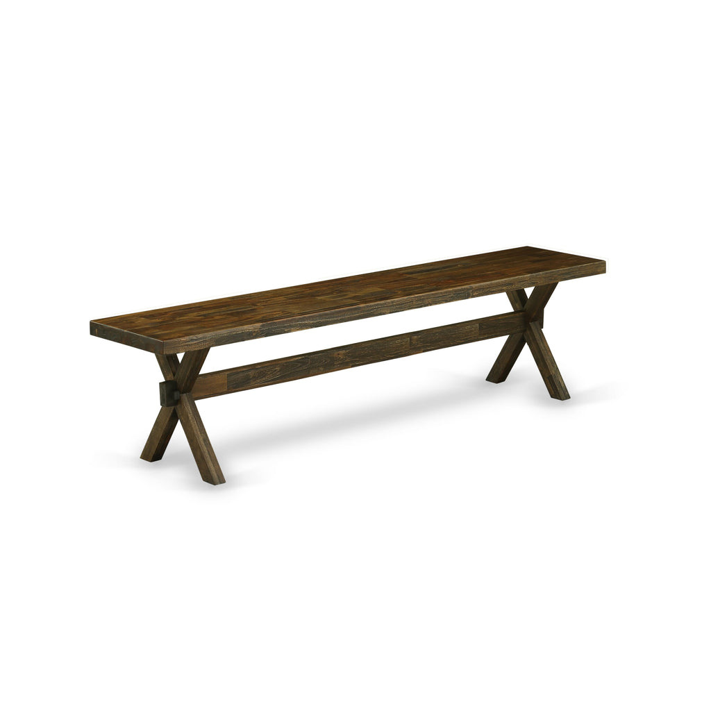 XB6N2 Craft Style Dining Bench - 72x15x18 Wooden Seat in Multi-Color