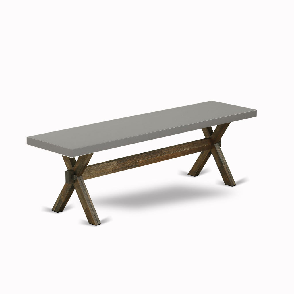 X796S9PMN-T 6-Piece Dining Ensemble with Rectangular Table, X-Base, 4 Limelight Linen Parsons Chairs, Bench, 36x60 Multi-Color