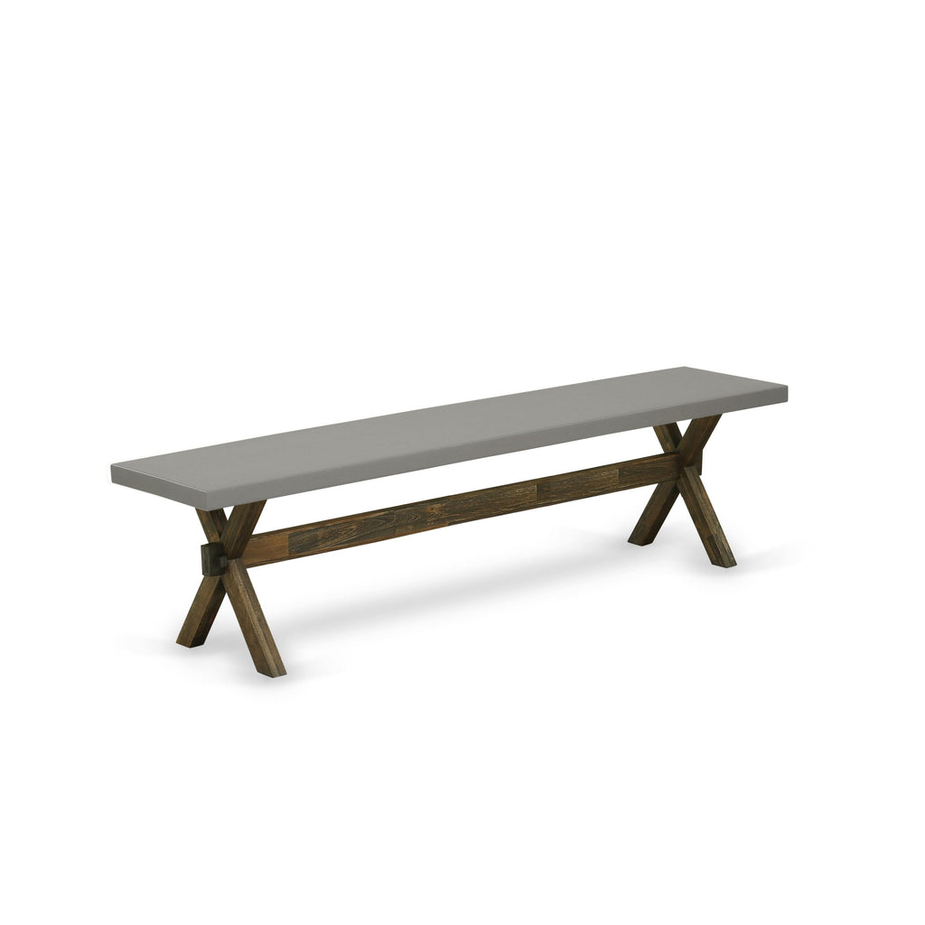 XBG1F Versatile X-Style Modern Dining Bench, Wood Seating, 72x15x18 Inches in Multitone