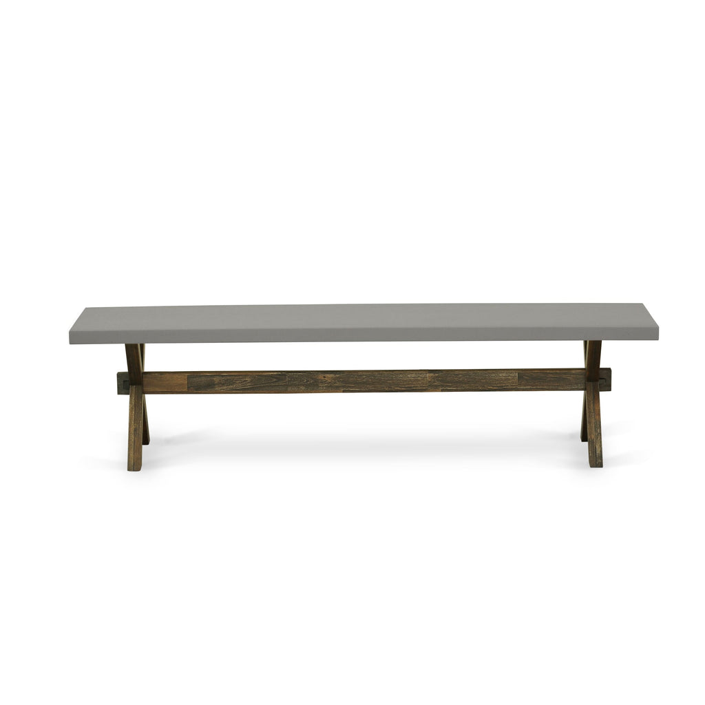 XBG1F Versatile X-Style Modern Dining Bench, Wood Seating, 72x15x18 Inches in Multitone