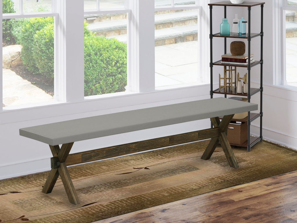 XBG1F Versatile X-Style Modern Dining Bench, Wood Seating, 72x15x18 Inches in Multitone