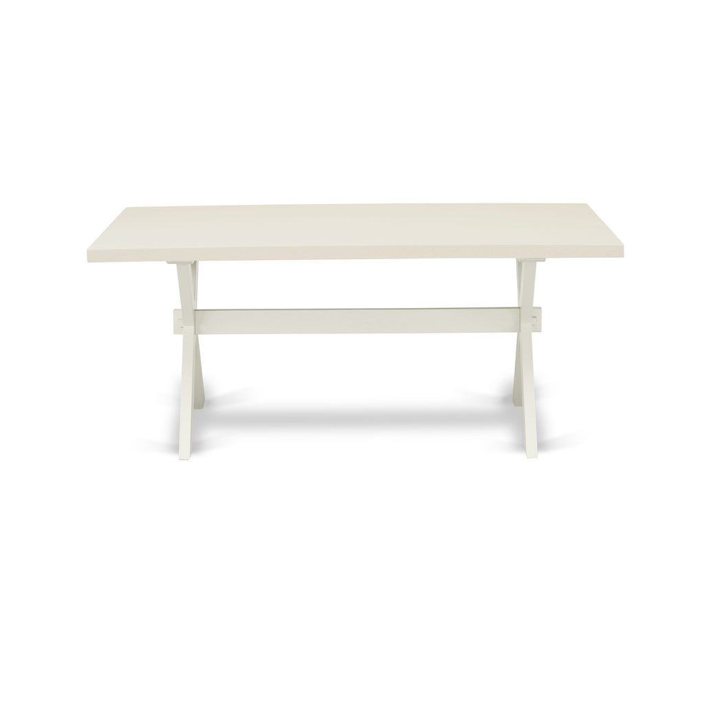 XTCRE Mid-Century Rectangle Dining Table with Chic Legs, 40x72 Multi-Color Top