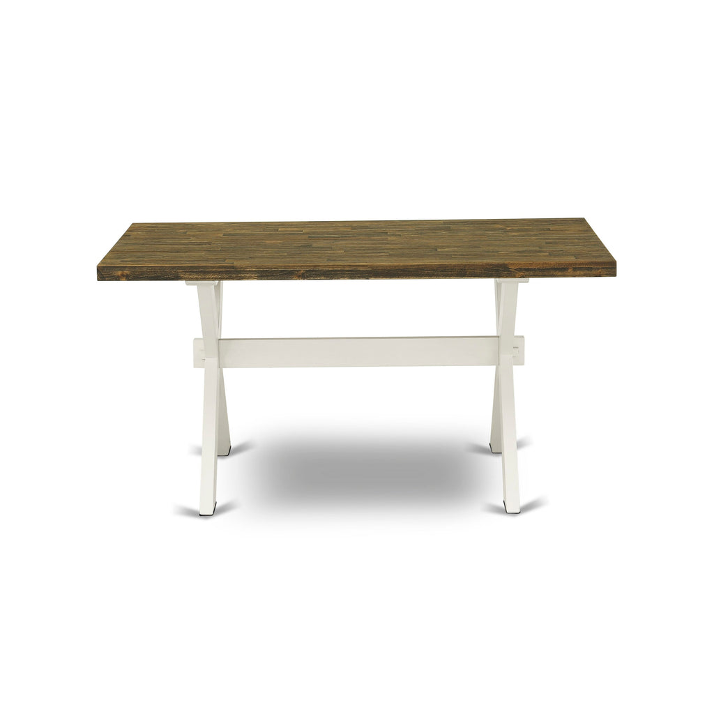 XTHNN XT076 X-Style Rectangular Dining Table with Trendy Legs - 36x60 Inch Multi-Color Design