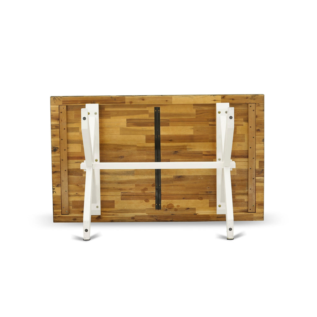 X076EVWN5-F Versatile Dining Room Ensemble with Rectangle Table, Plush Parson Seating & Bench, Multi-Tone Finish