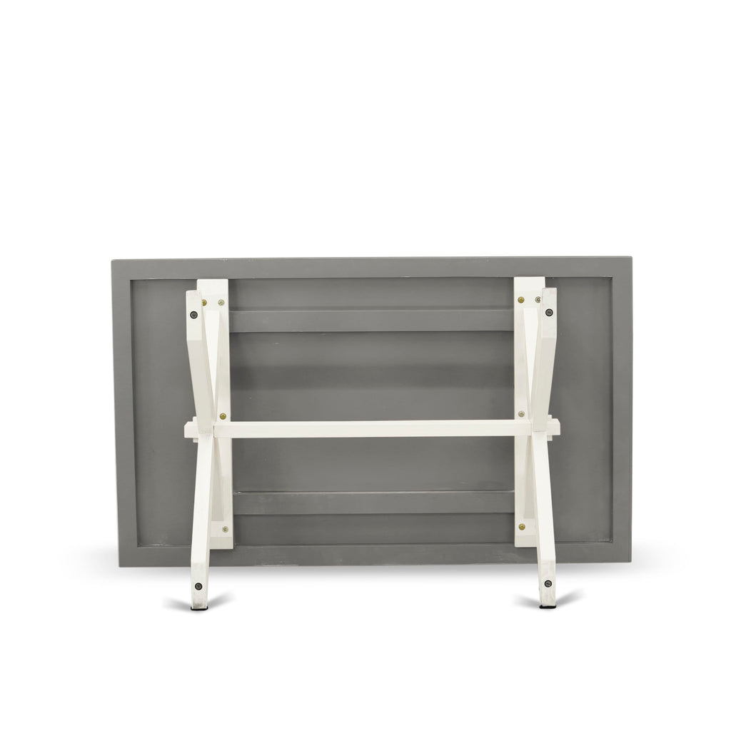 X2-096 Dining Ensemble Rectangle Table with X-Legs & Two Benches, 36x60, Multi-Color