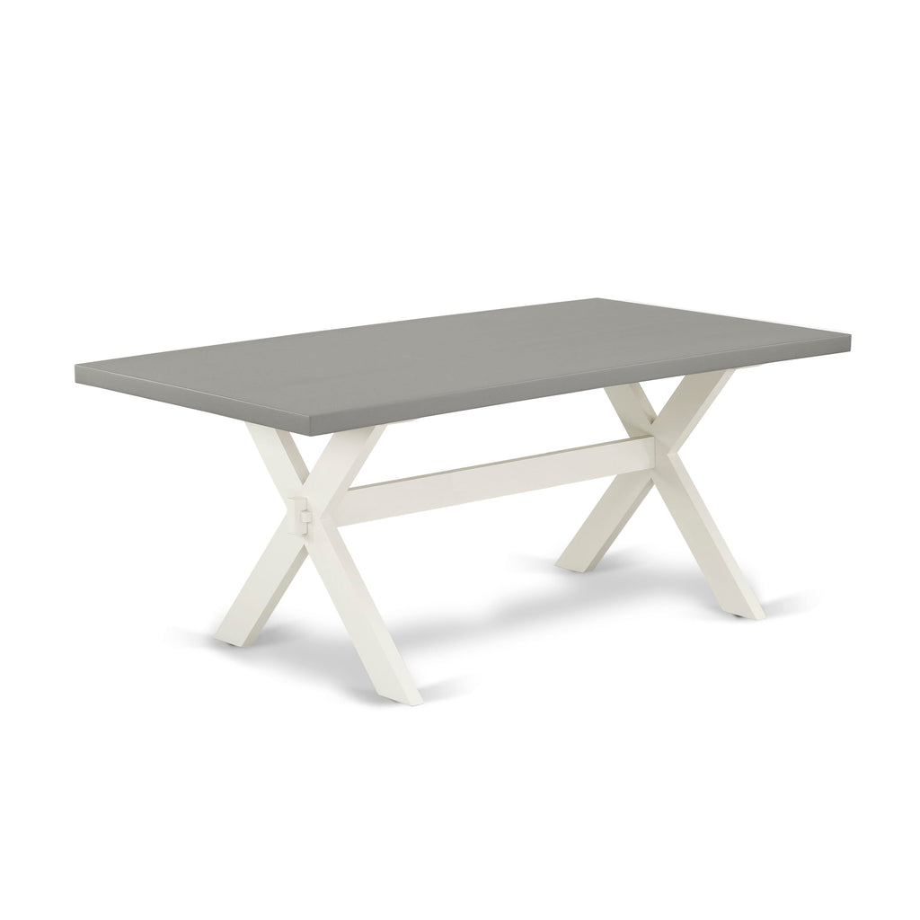 XTGWI Elegant X-Frame Kitchen Table with Rectangular Surface, Perfect for Dining - 40x72 Inches, Varied Color Scheme