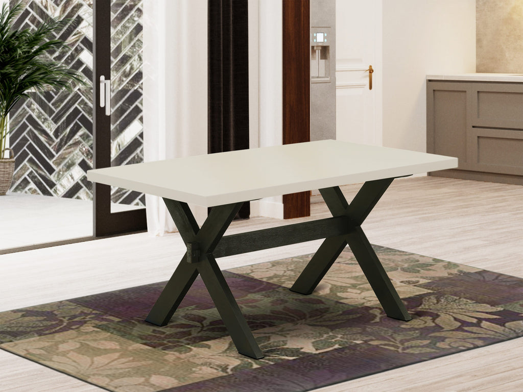 X626A2UVI-L Versatile 5-Piece Dining Set with X-Legged Table and Upholstered Seats for Four, Multi-Color