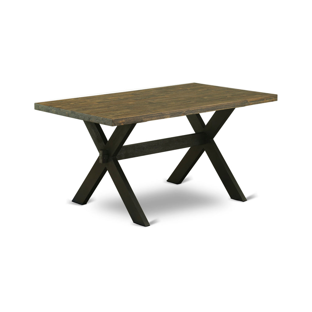 XTLYC Chic Rectangle Wooden Dining Room Table with Stylish X-Shaped Legs, 36x60 Inch Multi-Color Design