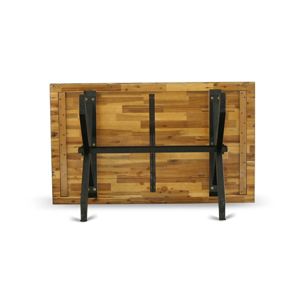 XTLYC Chic Rectangle Wooden Dining Room Table with Stylish X-Shaped Legs, 36x60 Inch Multi-Color Design