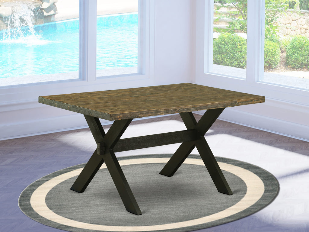 XTLYC Chic Rectangle Wooden Dining Room Table with Stylish X-Shaped Legs, 36x60 Inch Multi-Color Design