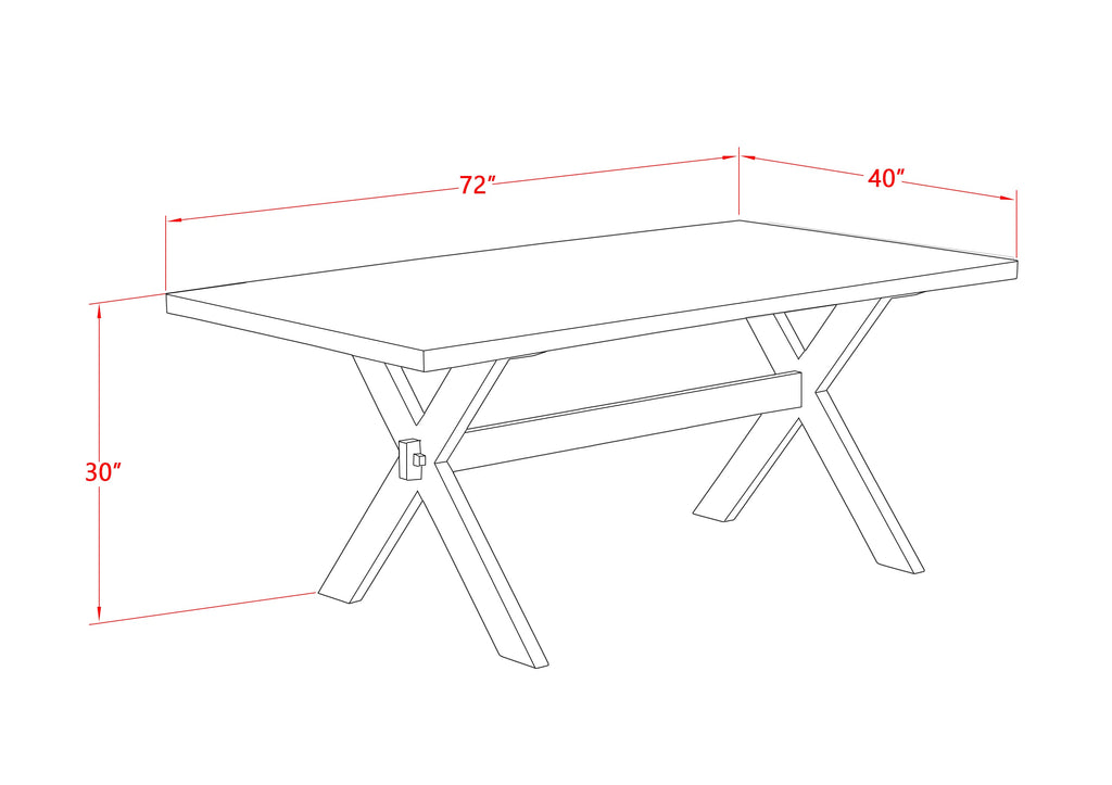 X697AU8HQ-C 6 Piece Dining Set Featuring Rectangular Table with X-Legs, Shitake Fabric Chairs & Bench