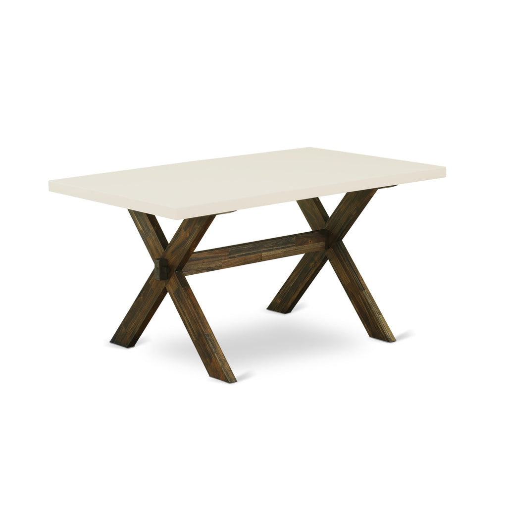 X726FXLRU-Q 7-Piece Dining Ensemble with Rectangular Table and 6 Sleek Faux Leather Chairs, Multi-Colored Elegance
