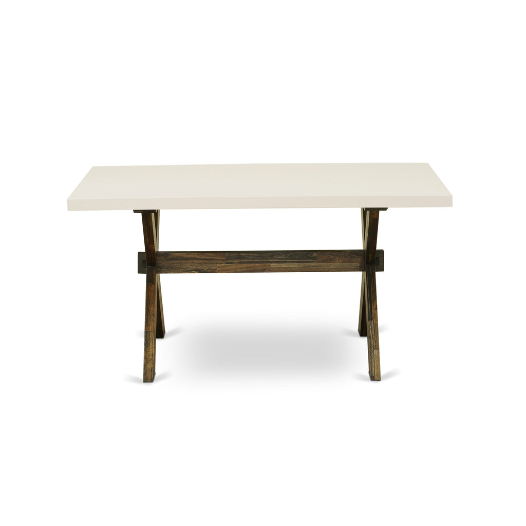X726FYAFH-T Deluxe 5-Piece Dining Ensemble with Sleek Rectangle Table & Stylish Faux Leather Chairs, 36x60