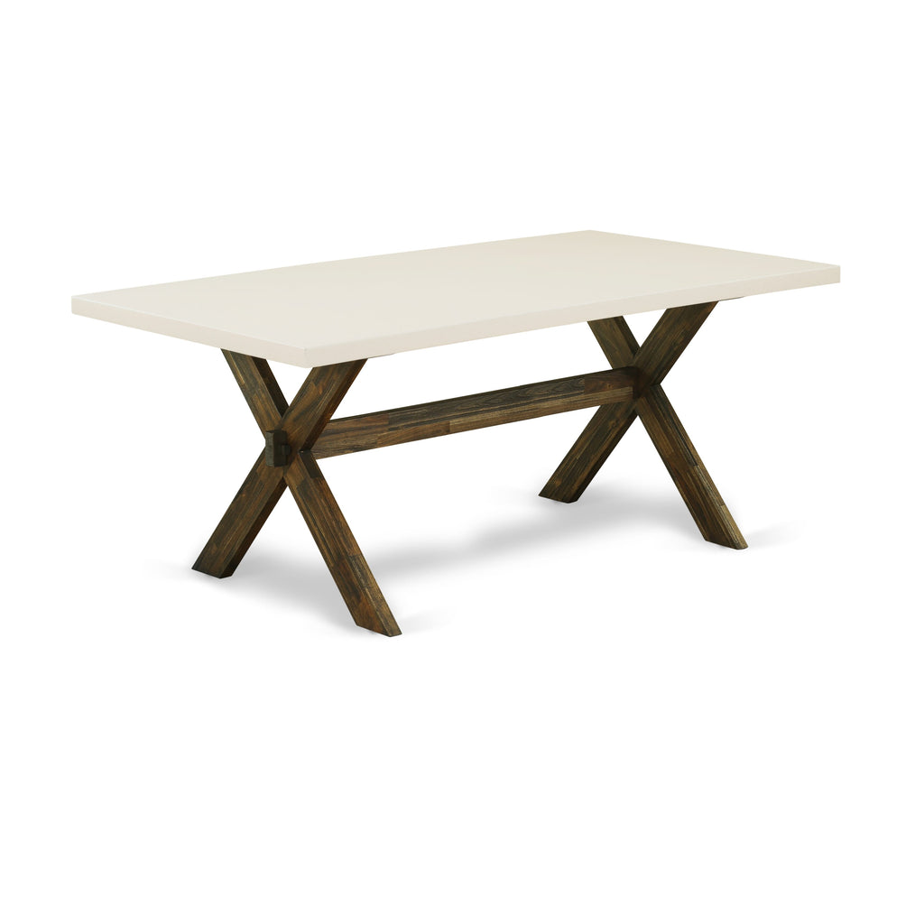 XTY80 Elegant Rectangle Dining Table with Unique Leg Design, 40x72 Inches - Chic Multi-Color Modern Statement Piece